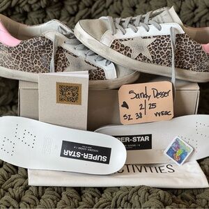 Golden Goose Leopard Print Sneakers. VVEUC SZ 38.